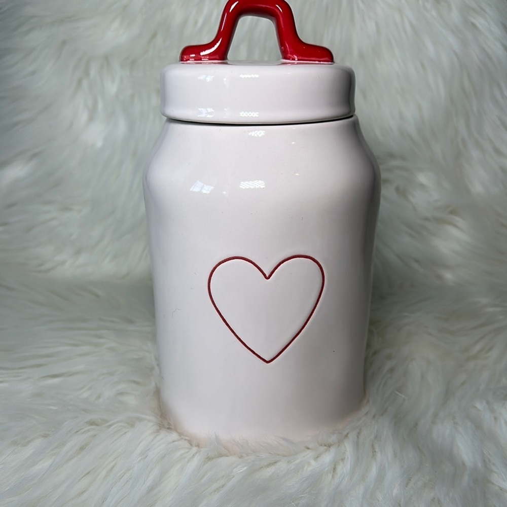 Rae Dunn Heart Canister with Red Heart